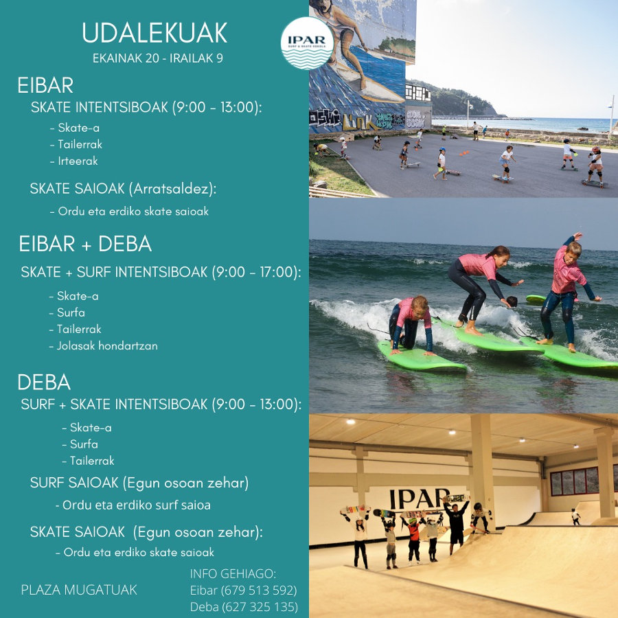 Surf eta Skate udalekuak 2022 - IPAR Surf Skate Eskola