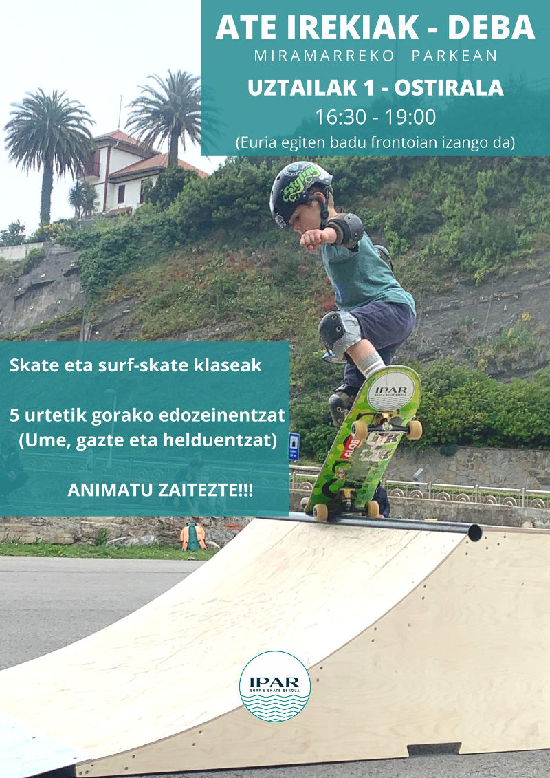 Jornada de puertas abiertas clases Skate y Surfskate en Deba