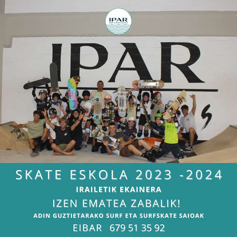 2023 - 2024 Neguko Skate eskolan izena emateko epea zabalik